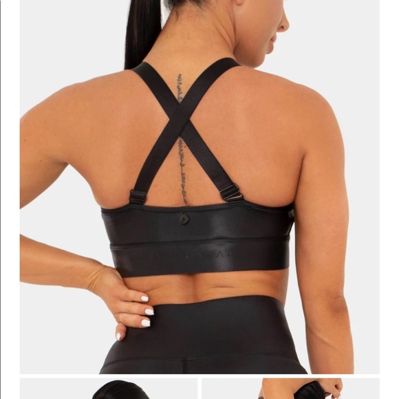 Ryderwear Wet Look Black sports bra NWT - Picture 2 of 5